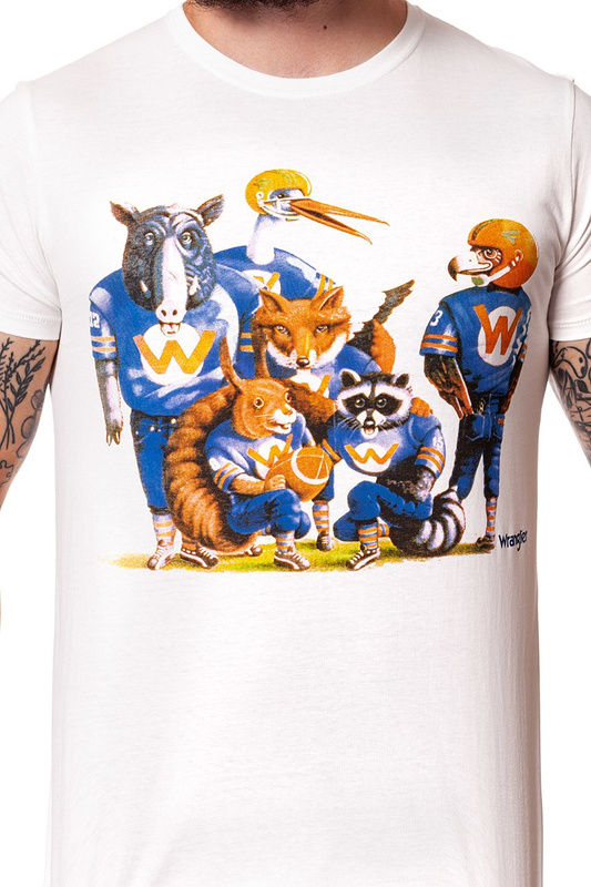 KOSZULKA WRANGLER MASCOTTE TEE OFFWHITE W7B35FK02 112131454