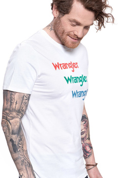 WRANGLER T SHIRT SS REPEAT TEE WHITE W7D7D3989 112131767