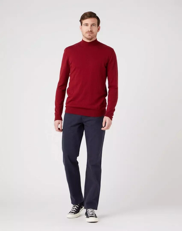 WRANGLER SEASONAL KNIT MĘSKI SWETER GOLF RHUBARB RED W8D12PXRO 112321350