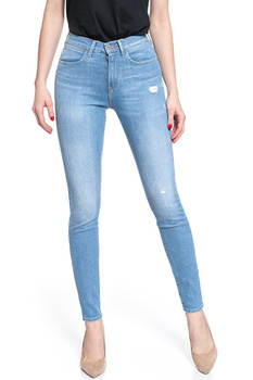 WRANGLER SKINNY HIGH RISE DAMSKIE SPODNIE JEANSOWE INDIGO BEACHES W27HGU241 112128082