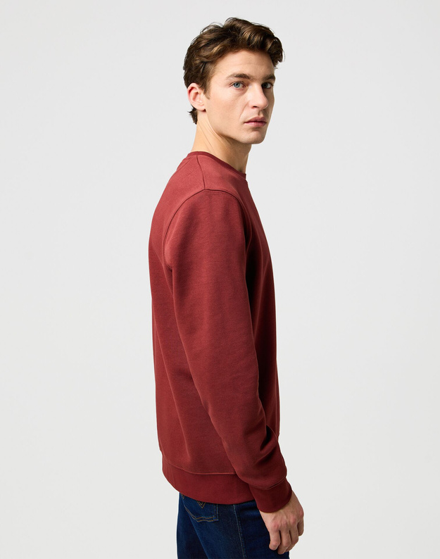 MESKA BLUZA WRANGLER SIGN OFF CREW FIRED BRICK 112371464