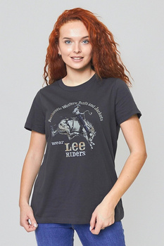 LEE COWBOY TEE DAMSKI T-SHIRT WASHED BLACK L42QFEON 112140079