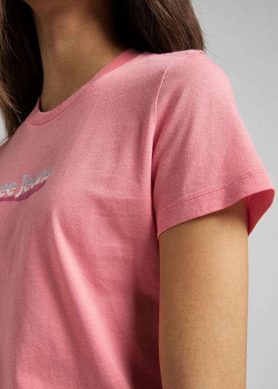 DAMSKI T-SHIRT LEE SLIM LOGO TEE CHERRY BLOSSOM L44NEPQJ 112109935