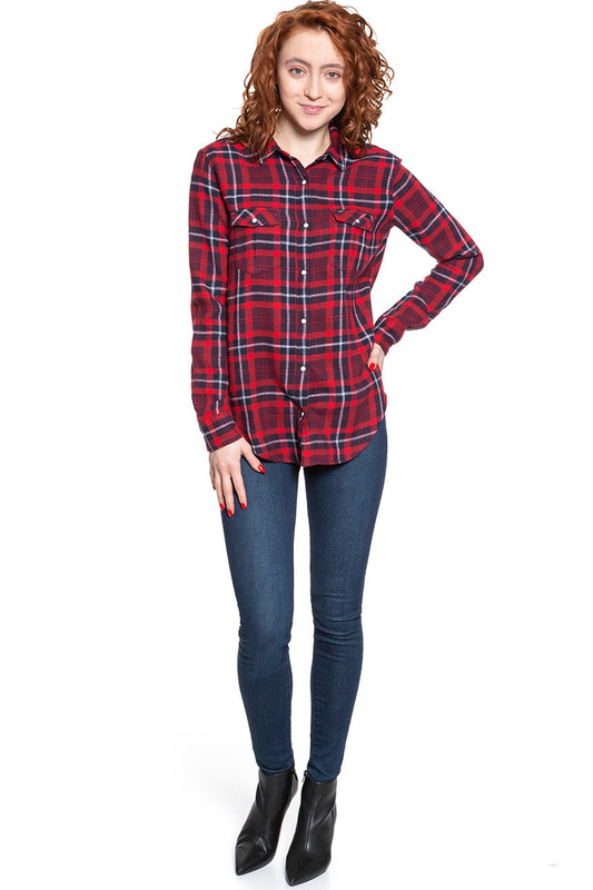 KOSZULA DAMSKA LEE REGULAR WESTERN WARP RED L46CPUKG 112110875