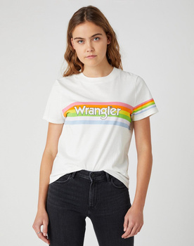 DAMSKI T-SHIRT WRANGLER HIGH RIB REGULAR TEE WORN WHITE W7N9-GH-W02 112132001