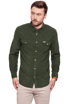 KOSZULA WRANGLER LS 2PKT FLAP SHIRT ARMY GREEN W5996TCSZ 112129913