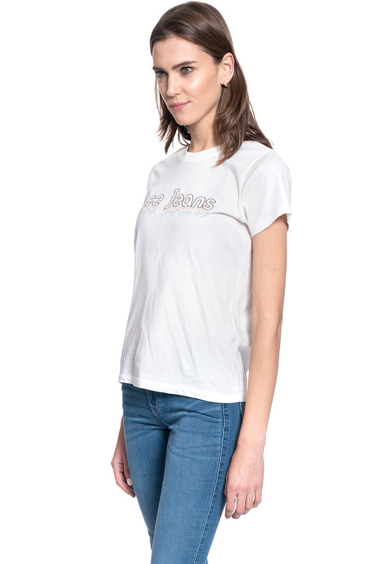 DAMSKI T-SHIRT LEE WHITE CANVAS L40GWM59 112108550