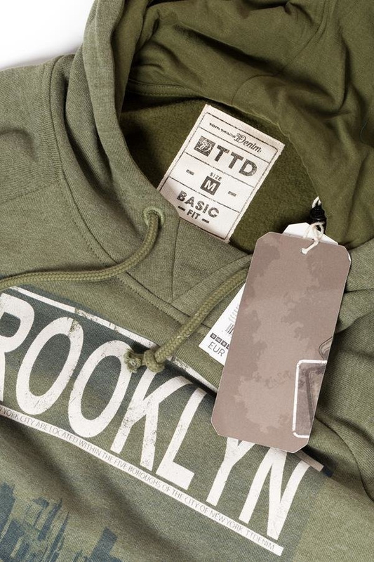 TOM TAILOR CITY PRINT HOODY OAK LEAF GREEN 2529676.00.12 COL. 7512