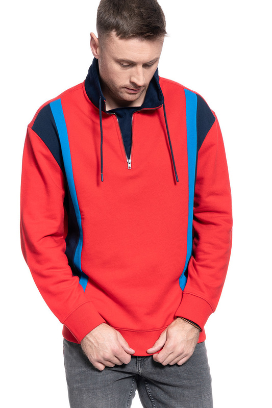 MĘSKA BLUZA WRANGLER CUT&SEW HALFZIP FORMULA RED W6C3HQXWO 112130706