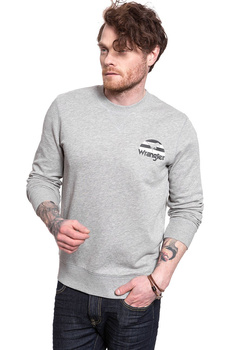 BLUZA WRANGLER CREW SWEAT MID GREY MEL W6M3HAX37 112130743