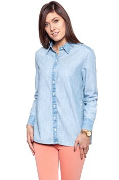 KOSZULA JEANSOWA DAMSKA WRANGLER L/S BOYFRIEND SHIRT LIGHT INDIGO W5217O62E