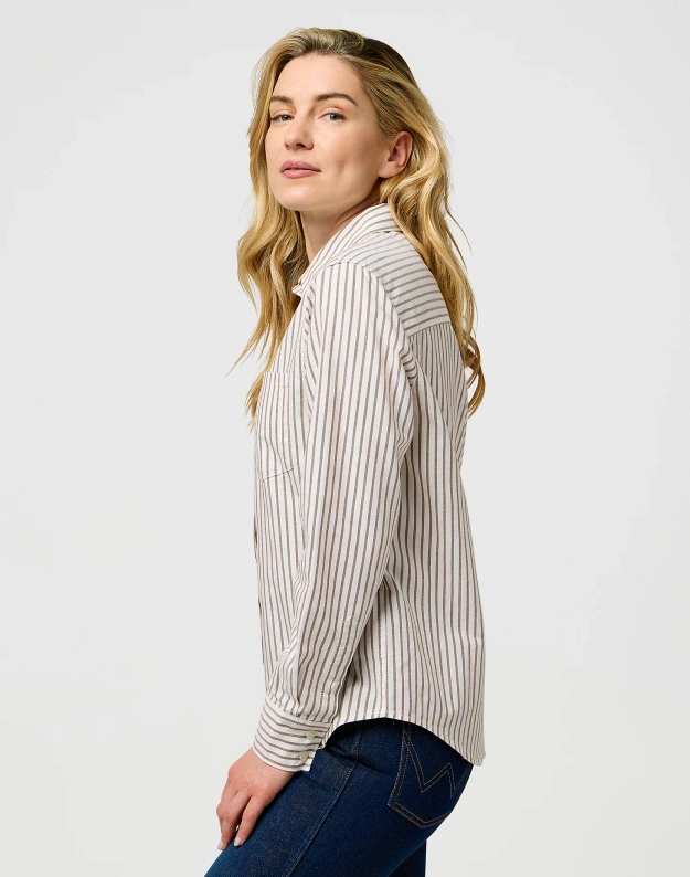 DAMSKA KOSZULA WRANGLER 1 PKT SHIRT COGNAC 112370777