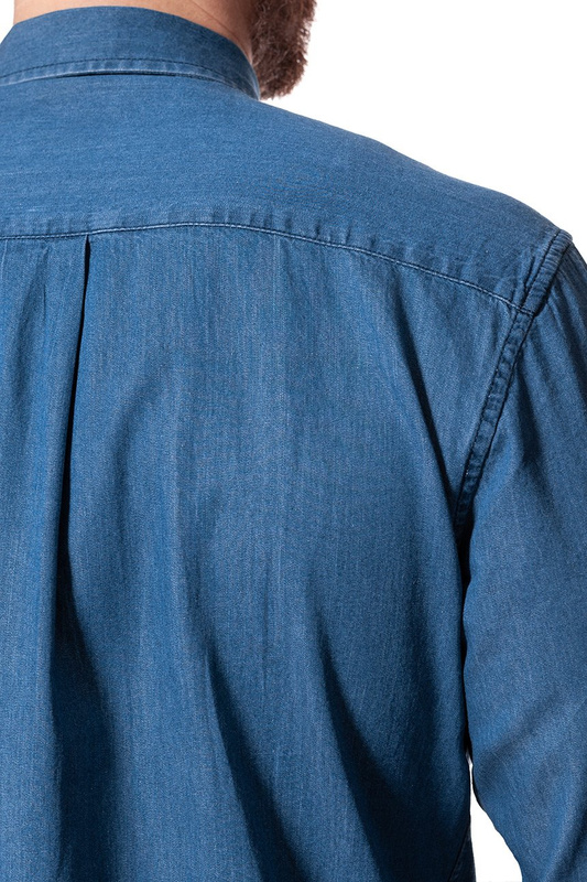 WRANGLER L/S BUTTON-DOWN SHIR MID INDIGO W57651H8E