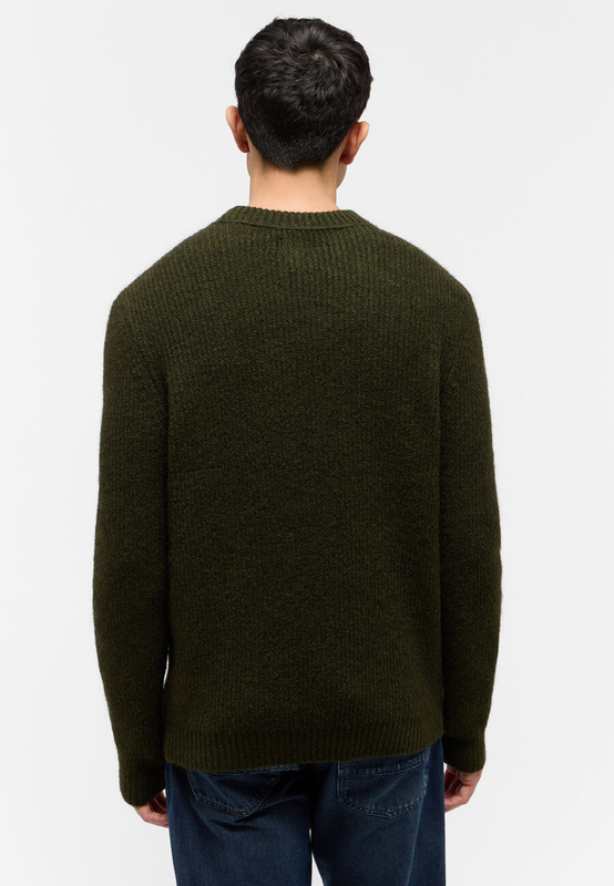 MUSTANG EMIL C CREW MĘSKI SWETER ELEGANCKI RIFLE GREEN 1015801 6514