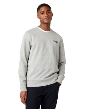 WRANGLER POSITIVE VIBES SWEAT MĘSKA BLUZA KLASYCZNA NADRUK MID GREY MEL W6F6H1X37 112141479