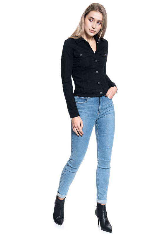 DAMSKA KURTKA JEANSOWA LEE SLIM RIDER BLACK RINSE L541PI47 112112700
