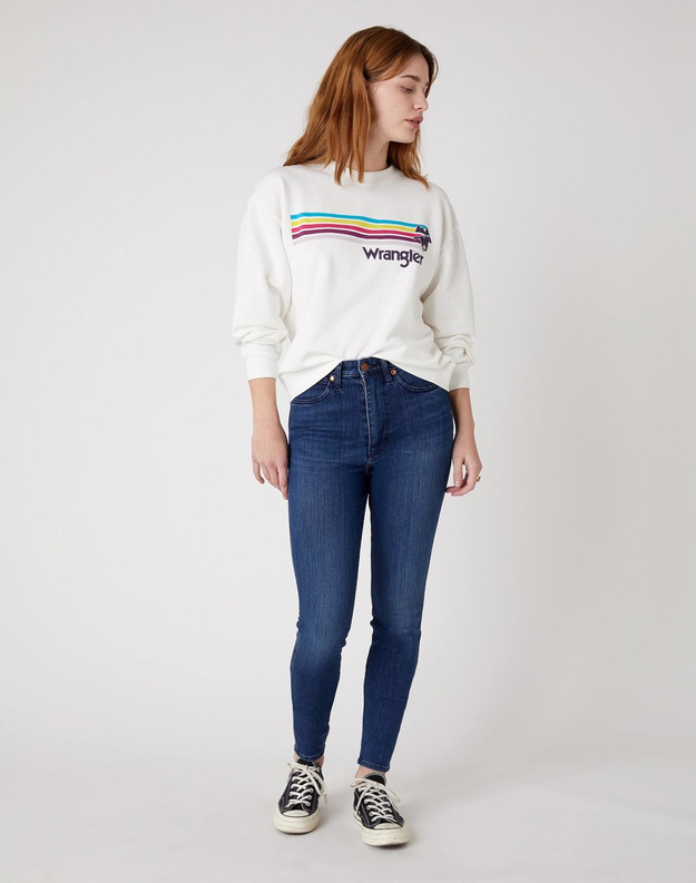 DAMSKA BLUZA WRANGLER RETRO SWEAT OFF WHITE W6N0HA737 112130761