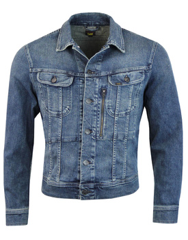 LEE ZIP RIDER RETRO MOD DENIM JACKET STRUMMER BLUE