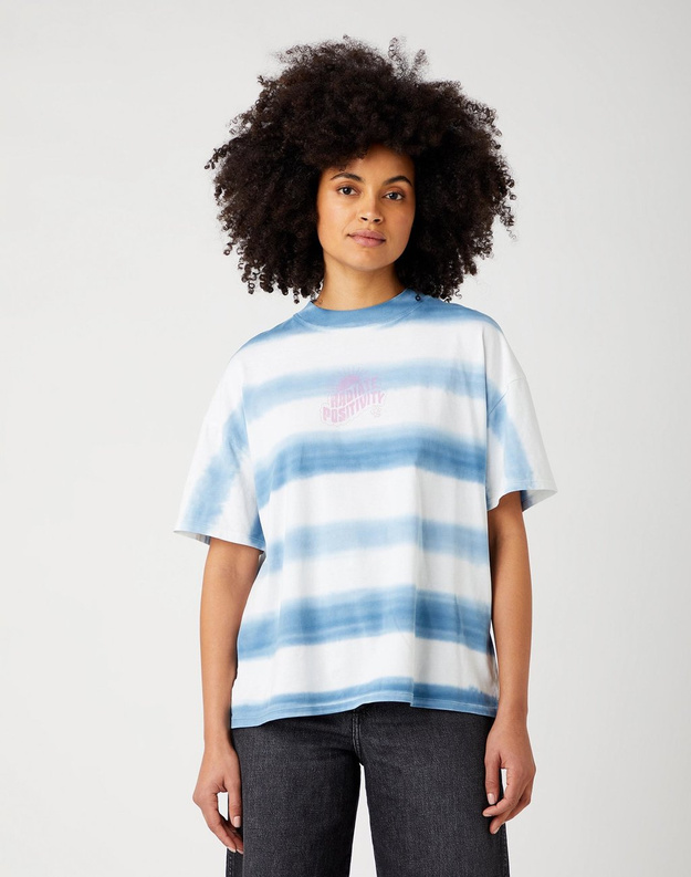 DAMSKI T-SHIRT WRANGLER HIGH NECK GIRLFRIEND LITTLE BOY BLUE W7Q9GHB38 112141612