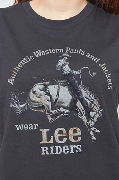 LEE COWBOY TEE DAMSKI T-SHIRT WASHED BLACK L42QFEON 112140079