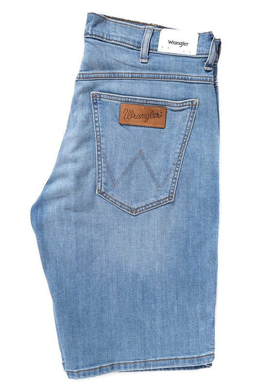 KRÓTKIE SPODENKI WRANGLER DENIM SHORT LIGHT FEATHER W14CQA14R 112126617