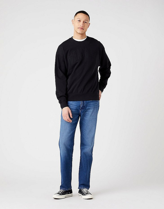 WRANGLER VARSITY CREW MĘSKA BLUZA LOGO BLACK W668IL100 112321152