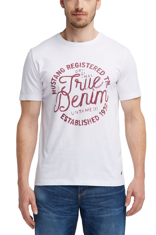 MUSTANG T SHIRT WORDING TEE GENERAL WHITE 1006388 2045 