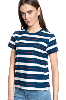 LEE RELAXED POCKET TEE DAMSKI T-SHIRT KOSZULKA W PASKI WASHED BLUE L40RYHLR 112108721