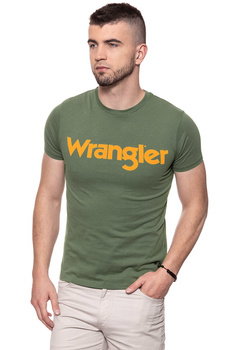 KOSZULKA WRANGLER SS LOGO TEE OLIVINE W7A86D3FR 112131296
