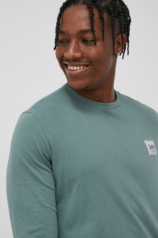 LEE LS BRANDED TEE MĘSKI LONGSLEEVE STEEL GREEN L63MJATY 112144216