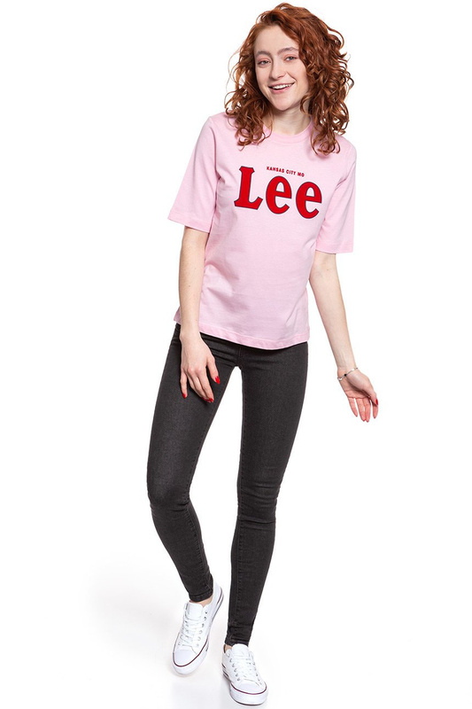 LEE T SHIRT DAMSKI TEE FROST PINK L43RAIMC 112109735