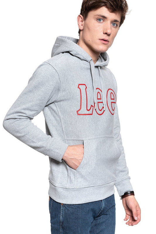 BLUZA LEE SEASONAL LOGO HOODY GREY MELE L81YSOMP 112121963