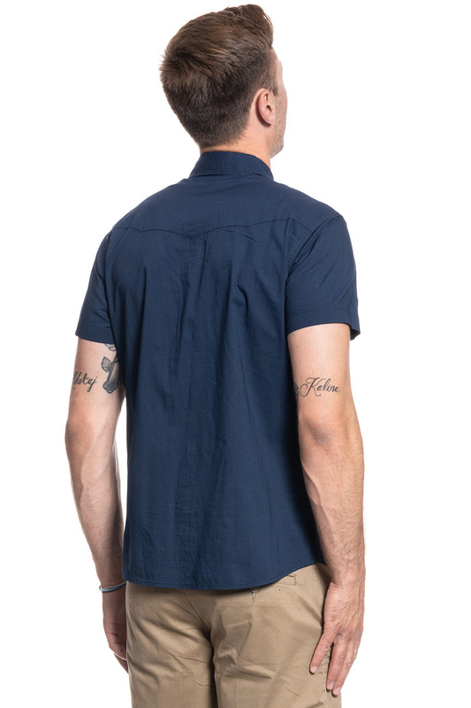KOSZULA MĘSKA WRANGLER SS WESTERN SHIRT NAVY W5J06S114 112130151