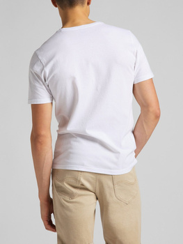 MĘSKI T-SHIRT LEE SS SUMMER LOGO WHITE CANVAS L63LFERR 112115105