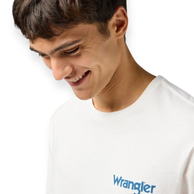 MESKA KOSZULKA WRANGLER GRAPHIC TEE WORN WHITE 112362835