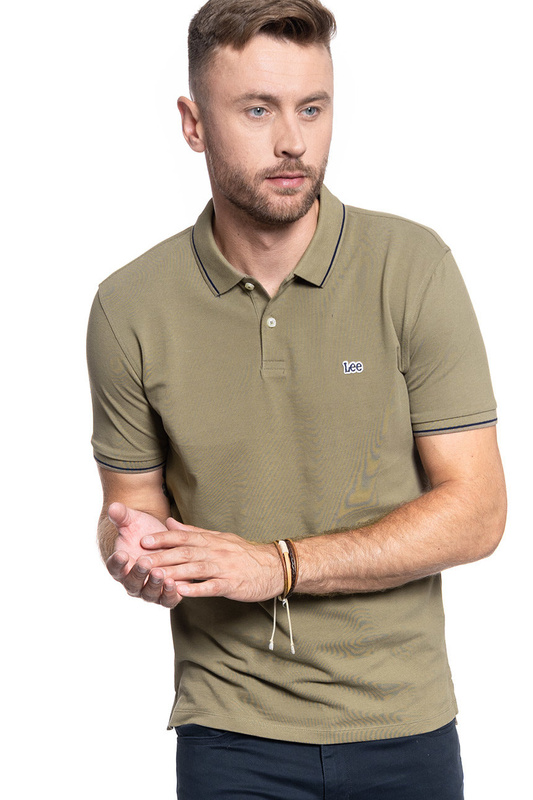 MĘSKIE POLO LEE PIQUE POLO UTILITY GREEN L61ARLNG 112113716