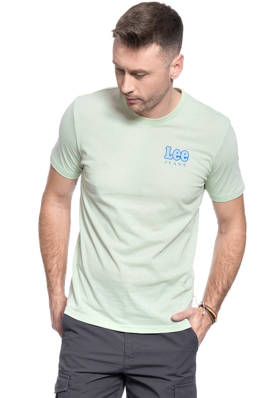 MĘSKI T-SHIRT LEE CHEST LOGO TEE REGULAR FIT SUMMER GREEN L64RRFEN