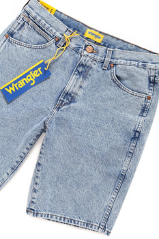 KRÓTKIE SPODENKI WRANGLER DENIM SHORT B&Y SPEEDY BLUE W14C05184 112126584