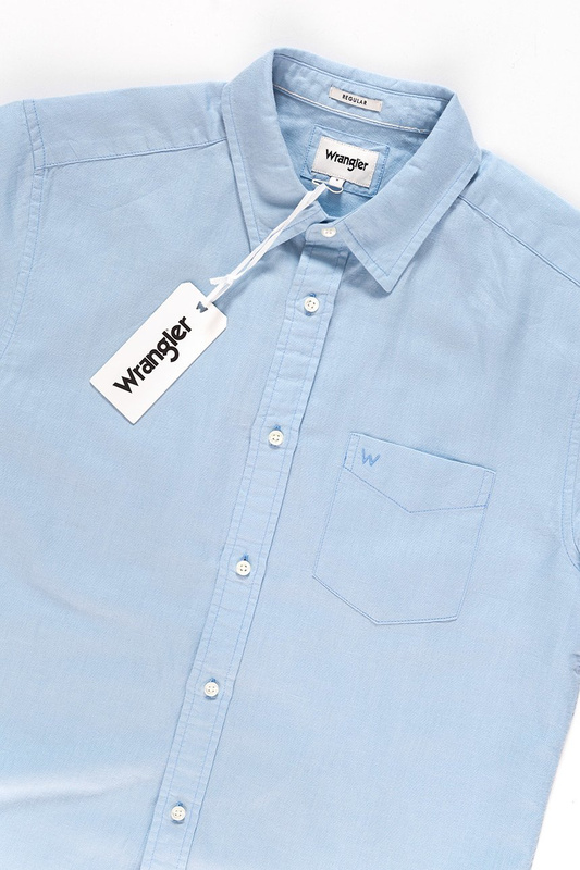 KOSZULA MĘSKA KRÓTKI RĘKAW WRANGLER SS 1 PKT SHIRT CHAMBRAY BLUE W5860LOUV 112129514