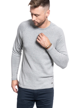 SWETER MĘSKI MUSTANG Emil C Structure MID GREY MELANGE 1008255 4140