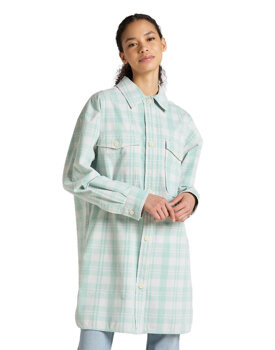 LEE ELONGATED OVERSHIRT DAMSKA KOSZULA DUSTY JADE L50WAA41 112321257