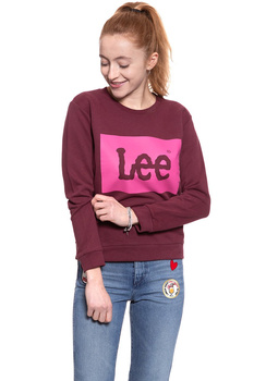 BLUZA LEE DAMSKA LOGO SWS MAROON L53PJSKQ 112112459