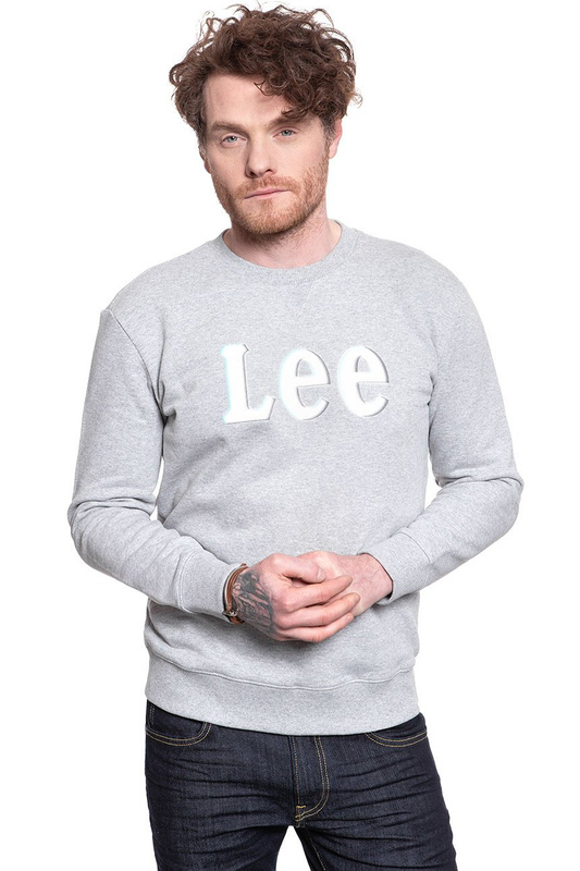 BLUZA LEE LOGO CREW SWS GREY MELE L80RTJMP 112121503