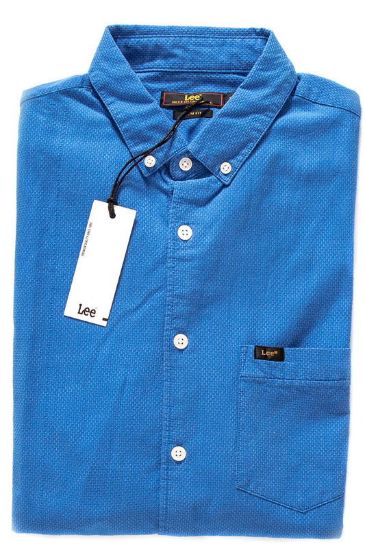 KOSZULA MĘSKA LEE SLIM BUTTON DOWN DIPPED BLUE L66XNRLA 112116772