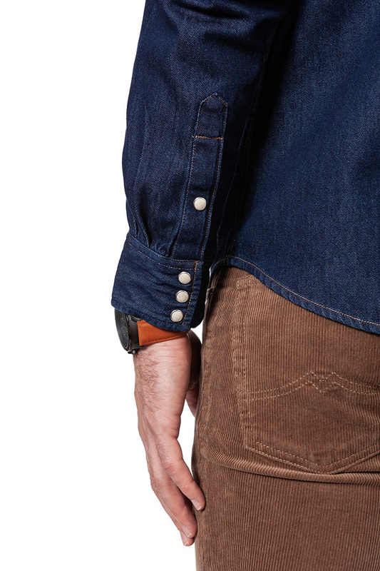 KOSZULA JEANSOWA MĘSKA WRANGLER WESTERN DENIM SHIRT DRY INDIGO W59421DZ0 112129744