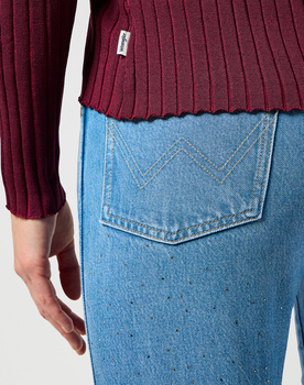 DAMSKI SWETER WRANGLER RIB KNIT POLO PLUM CASPIA 112356484