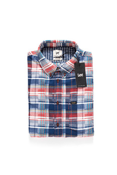 LEE BUTTON DOWN SHIRT LAVA RED L880DWAFS