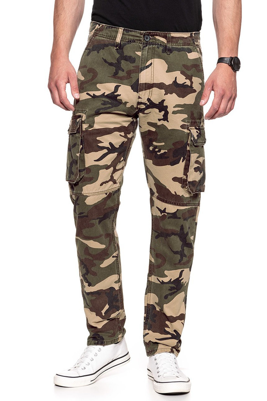 WRANGLER SPODNIE MĘSKIE CARGO WOODLAND CAMO W15EVR45Z 112126814