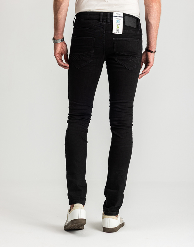 Męskie Spodnie Jeansowe Tom Tailor Troy Czarne Slim Fit 1021160 10270