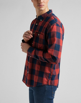LEE RIVETED SHIRT MĘSKA KOSZULA W KRATĘ REAL RED L66IOVUI 112145370